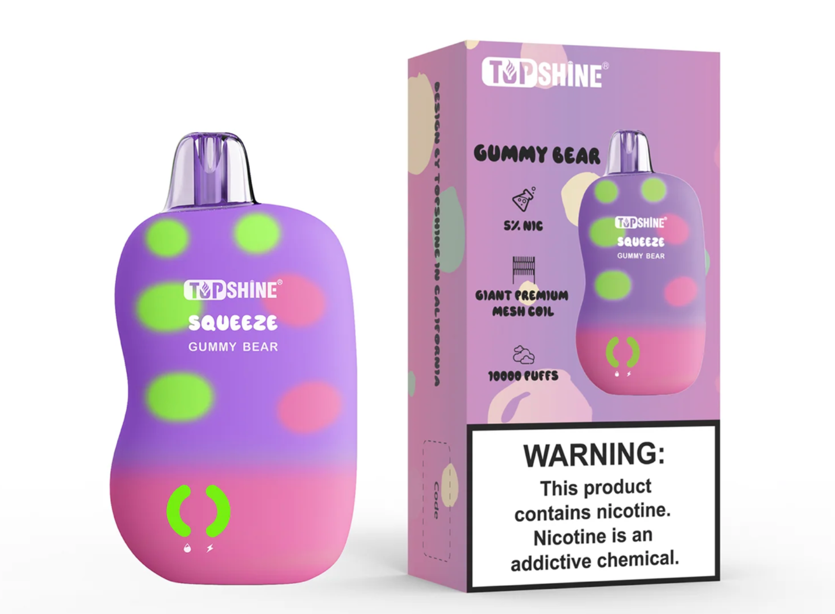 TOP SHINE Squeeze Rechargeable Disposable [10,000]