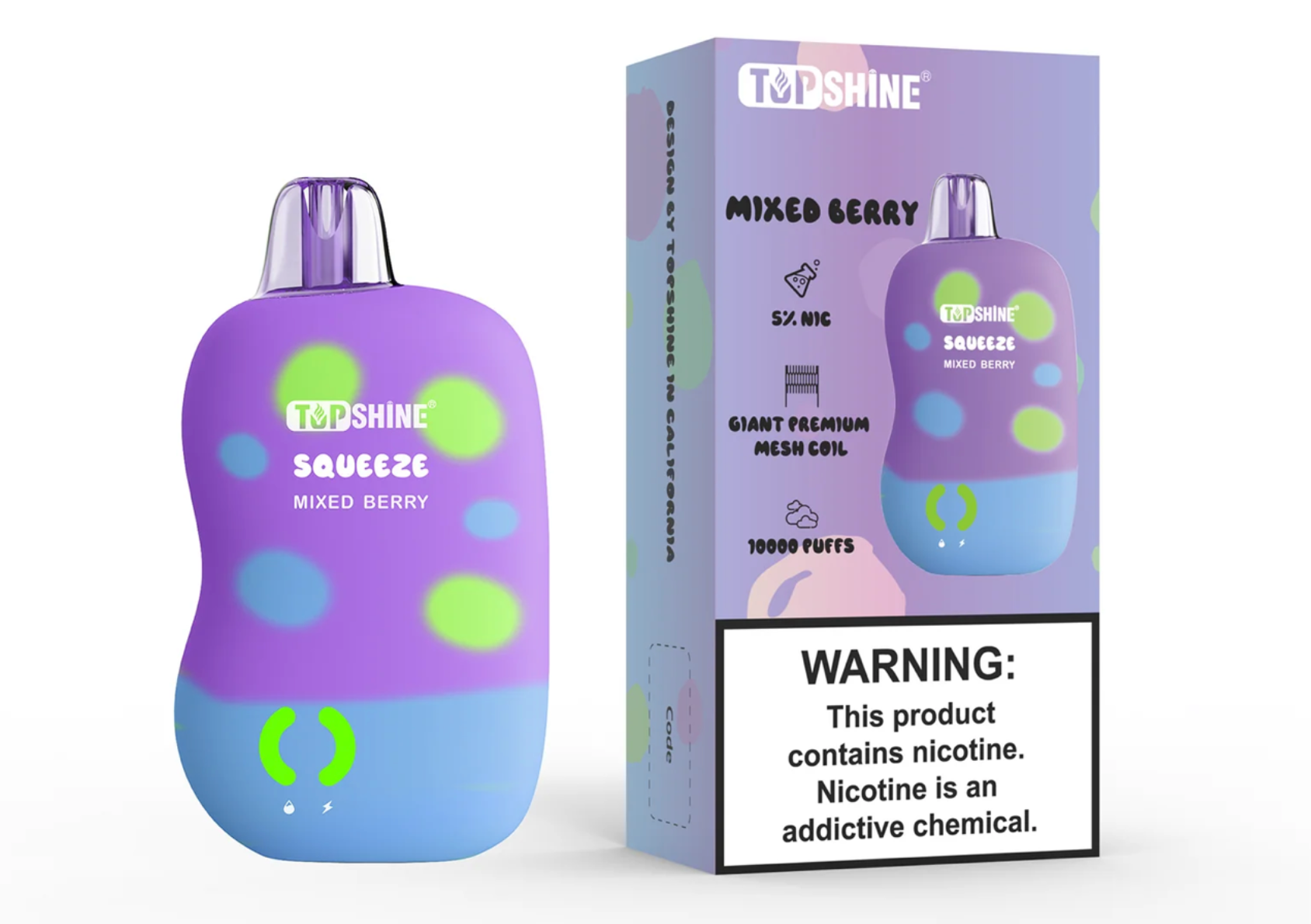 TOP SHINE Squeeze Rechargeable Disposable [10,000]